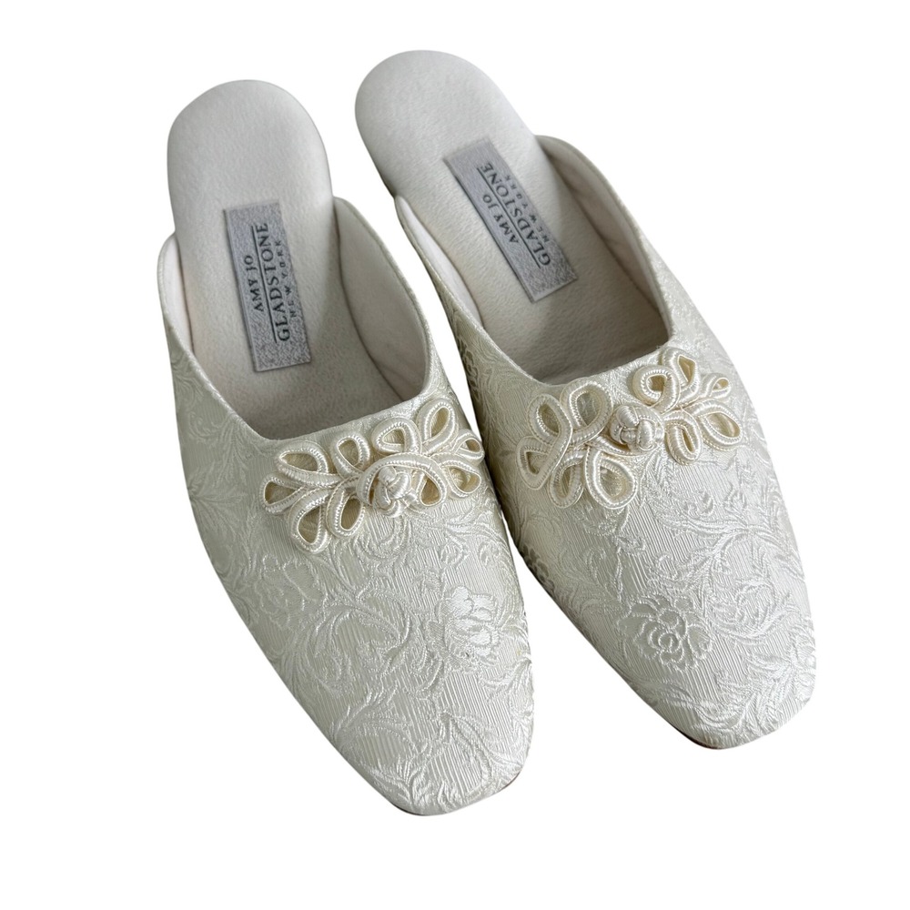 Amy Jo Gladstone Slipper/Mules Bridal Cream Large‎